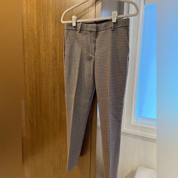 Theory Treeca Dotted Jacquard Cropped Straight Leg Trouser Pants [Size 4] - Picture 5 of 6